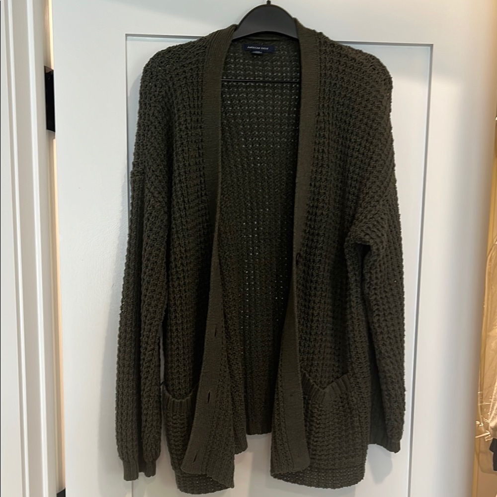 American Eagle Outfitters Olive Green Cardigan